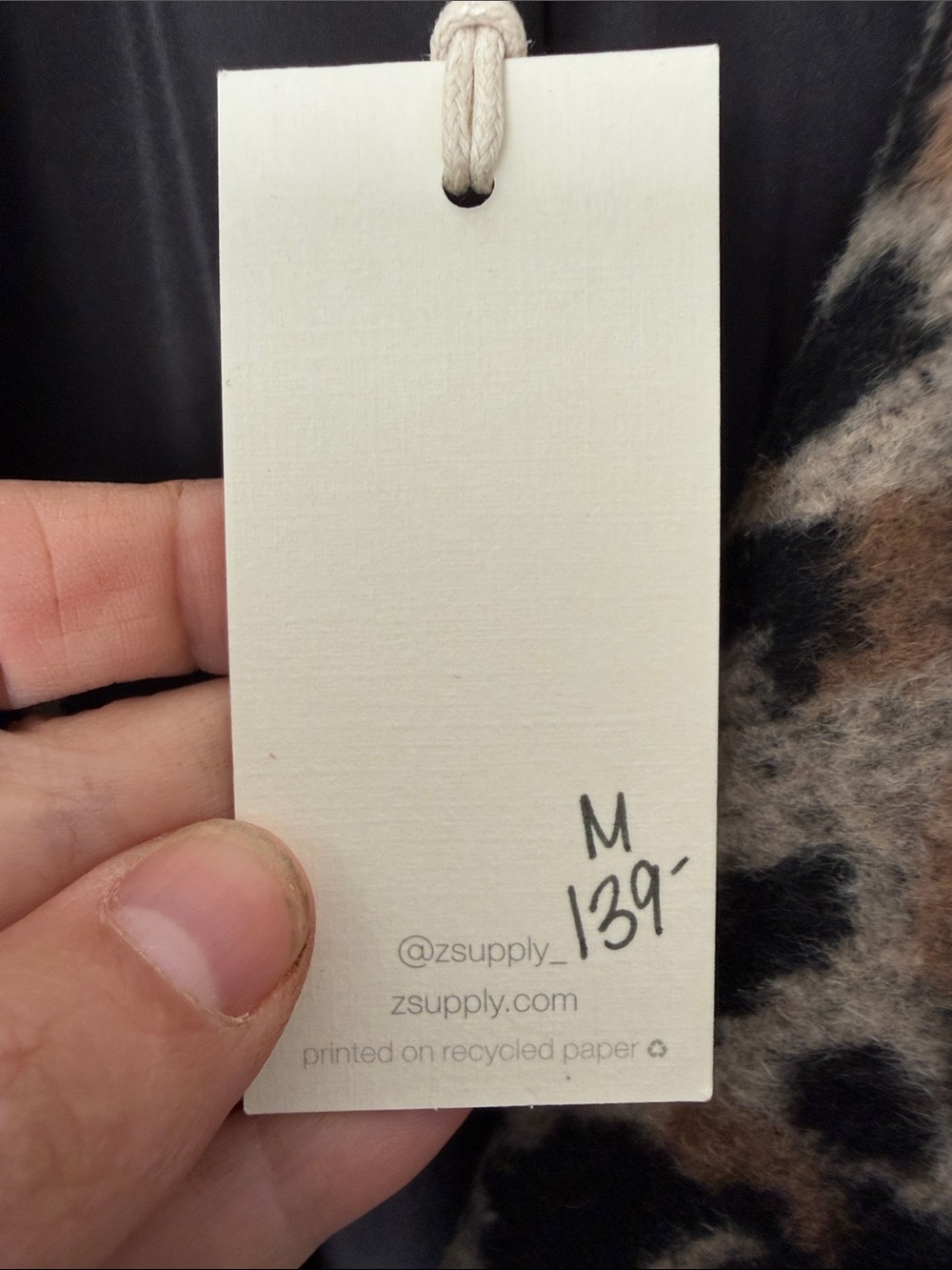 Z Supply Leopard Print Long Coat Black & Tan Car Coat Medium - Picture 4 of 8